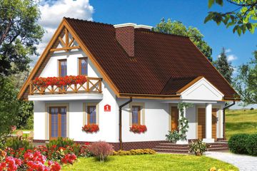  Projekt domu przy Sosnowej (KRK1232) - projekt domu parterowego z poddaszem - Zdjęcie 1