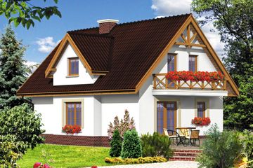  Projekt domu przy Sosnowej (KRK1232) - projekt domu parterowego z poddaszem - Zdjęcie 2