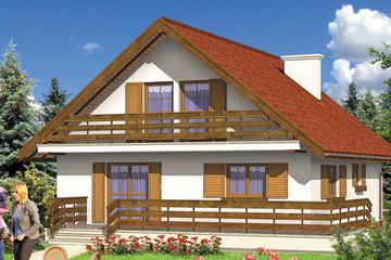  Projekt domu przy Stokrotek (KRK1056) - projekt domu parterowego z poddaszem - Zdjęcie 1