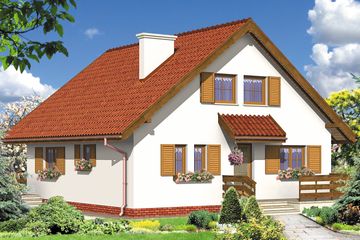  Projekt domu przy Stokrotek (KRK1056) - projekt domu parterowego z poddaszem - Zdjęcie 2