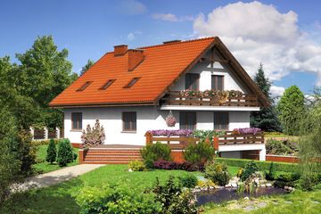  Projekt domu przy Szkarłatnej (KRK1091) - projekt domu parterowego z poddaszem - Zdjęcie 2