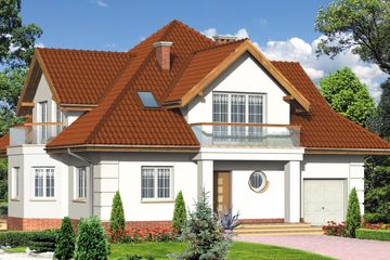  Projekt domu przy Szmaragdowej (KRK1143) - projekt domu parterowego z poddaszem - Zdjęcie 1