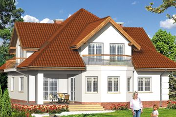  Projekt domu przy Szmaragdowej (KRK1143) - projekt domu parterowego z poddaszem - Zdjęcie 2