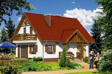  Projekt domu przy Świerkowej (KRK1135) - projekt domu parterowego z poddaszem - Zdjęcie 1