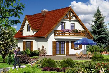  Projekt domu przy Świerkowej (KRK1135) - projekt domu parterowego z poddaszem - Zdjęcie 2