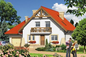 Projekt domu przy Trzykrotek (KRK1148) - projekt domu parterowego z poddaszem - Zdjęcie 1
