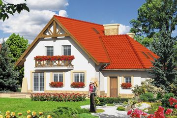  Projekt domu przy Trzykrotek (KRK1148) - projekt domu parterowego z poddaszem - Zdjęcie 2