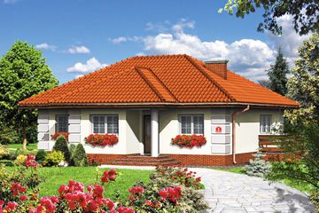  Projekt domu przy Uroczej (KRK1016) - projekt domu parterowego - Zdjęcie 1