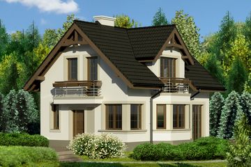  Projekt domu przy Waniliowej 2 (KRK1260) - projekt domu parterowego z poddaszem - Zdjęcie 1