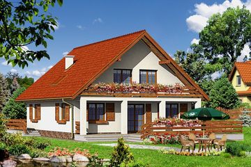  Projekt domu przy Wiązowej (KRK1043) - projekt domu parterowego z poddaszem - Zdjęcie 2