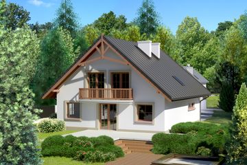  Projekt domu przy Wiązowej 2 (KRK1227) - projekt domu parterowego z poddaszem - Zdjęcie 2