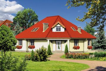  Projekt domu przy Wierzbowej (KRK1038) - projekt domu parterowego z poddaszem - Zdjęcie 1