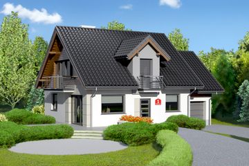  Projekt domu przy Wiosennej (KRK1262) - projekt domu parterowego z poddaszem - Zdjęcie 1