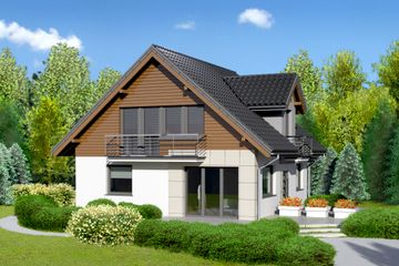  Projekt domu przy Wiosennej (KRK1262) - projekt domu parterowego z poddaszem - Zdjęcie 2
