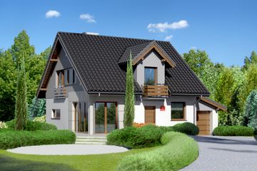  Projekt domu przy Wiosennej 3 (KRK1261) - projekt domu parterowego z poddaszem - Zdjęcie 1