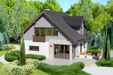  Projekt domu przy Wiosennej 3 (KRK1261) - projekt domu parterowego z poddaszem - Zdjęcie 2