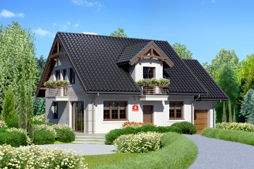  Projekt domu przy Wiosennej 4 (KRK1264) - projekt domu parterowego z poddaszem - Zdjęcie 1