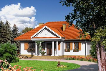  Projekt domu przy Zacisznej (KRK1037) - projekt domu parterowego - Zdjęcie 1