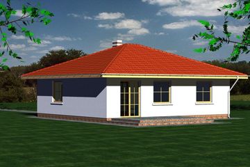 Projekt domu 105 - parterowy dom o powierzchni 73,60 m², dach kopertowy - ujęcie 2