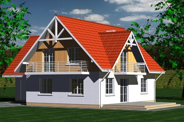  Projekt domu DOM 213 (BBF1025) - projekt domu parterowego z poddaszem - Zdjęcie 1