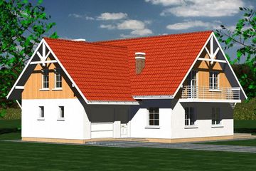  Projekt domu DOM 213 (BBF1025) - projekt domu parterowego z poddaszem - Zdjęcie 2