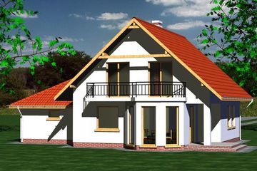  Projekt domu DOM 216 (BBF1028) - projekt domu parterowego z poddaszem - Zdjęcie 2