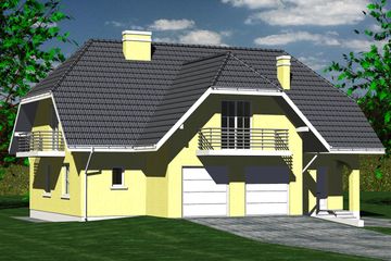  Projekt domu 219 (BBF1031) - projekt domu parterowego z poddaszem - Zdjęcie 1