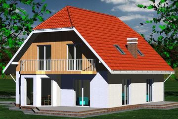  Projekt domu 221 (BBF1033) - projekt domu parterowego z poddaszem - Zdjęcie 2