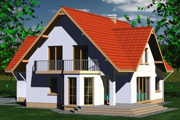  Projekt domu 225 (BBF1037) - projekt domu parterowego z poddaszem - Zdjęcie 2