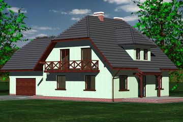  Projekt domu 230 (BBF1042) - projekt domu parterowego z poddaszem - Zdjęcie 1