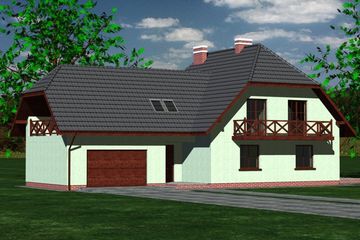  Projekt domu 230 (BBF1042) - projekt domu parterowego z poddaszem - Zdjęcie 2