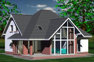  Projekt domu 232 (BBF1044) - projekt domu parterowego z poddaszem - Zdjęcie 1