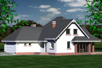  Projekt domu 232 (BBF1044) - projekt domu parterowego z poddaszem - Zdjęcie 2