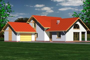  Projekt domu 233 (BBF1045) - projekt domu parterowego z poddaszem - Zdjęcie 2