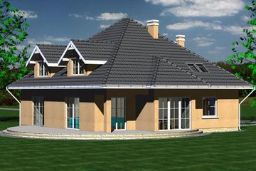  Projekt domu 235 (BBF1047) - projekt domu parterowego z poddaszem - Zdjęcie 2