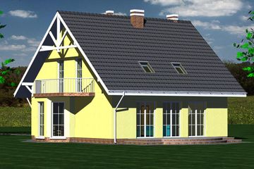  Projekt domu 238 (BBF1050) - projekt domu parterowego z poddaszem - Zdjęcie 1