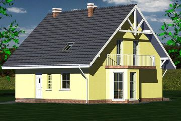  Projekt domu 238 (BBF1050) - projekt domu parterowego z poddaszem - Zdjęcie 2