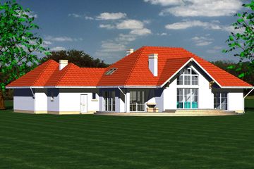  Projekt domu 240 (BBF1052) - projekt domu parterowego z poddaszem - Zdjęcie 1