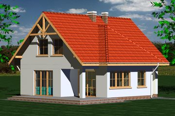  Projekt domu 247 (BBF1059) - projekt domu parterowego z poddaszem - Zdjęcie 1