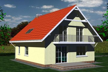  Projekt domu 250 (BBF1062) - projekt domu parterowego z poddaszem - Zdjęcie 2