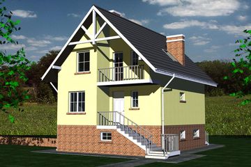  Projekt domu DOM 264 (BBF1076) - projekt domu parterowego z poddaszem - Zdjęcie 1