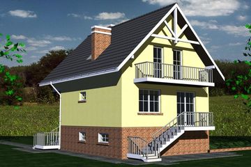  Projekt domu DOM 264 (BBF1076) - projekt domu parterowego z poddaszem - Zdjęcie 2