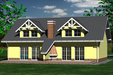  Projekt domu DOM 605 (BBF1081) - projekt domu parterowego z poddaszem - Zdjęcie 2