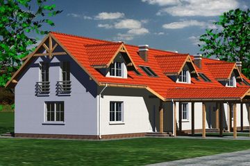  Projekt domu 703 (BBF1085) - projekt domu parterowego z poddaszem - Zdjęcie 2