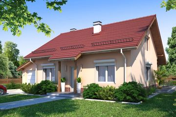  Projekt domu na Alasce 1 (KRN1052) - projekt domu parterowego z poddaszem - Zdjęcie 1