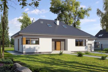  Projekt domu E- 133 (WAX1034) - projekt domu parterowego - Zdjęcie 1