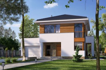  Projekt domu E-126 (WAX1028) - projekt domu z pełnym piętrem - Zdjęcie 1