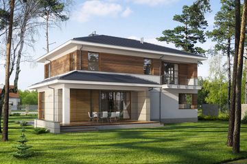  Projekt domu E-123 (WAX1025) - projekt domu z pełnym piętrem - Zdjęcie 2