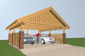  Projekt wiaty garażowej Wiata S2 (KRS1001) - projekt wiaty parterowego - Zdjęcie 2