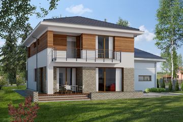  Projekt domu E-130 (WAX1031) - projekt domu z pełnym piętrem - Zdjęcie 2